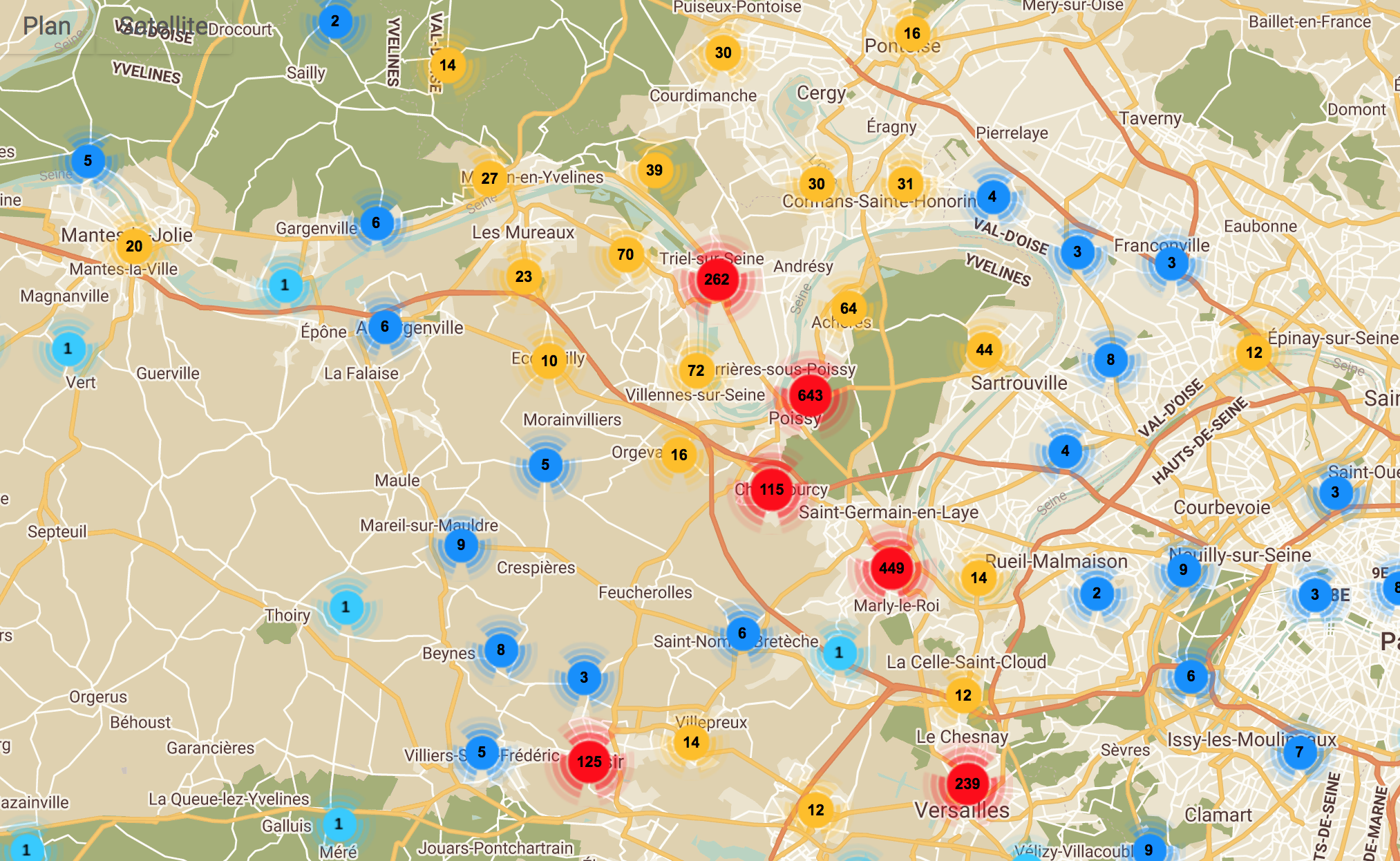 Carte des chantiers Betarenov